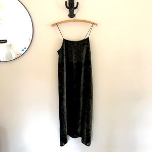 Velvet spaghetti strap dress